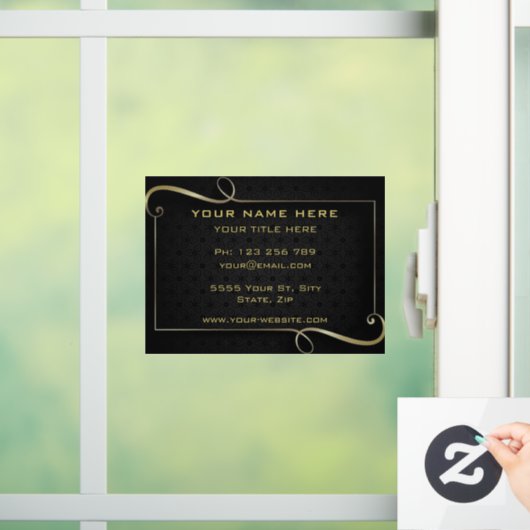Persoonlijke zwarte en gouden bedrijfs raamfolie raamsticker (Huis)