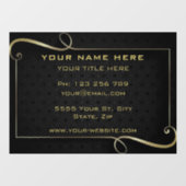 Persoonlijke zwarte en gouden bedrijfs raamfolie raamsticker (Vel)