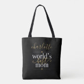 Persoonlijke Zwarte En Gouden Beste Moeder Van De  Tote Bag (Achterkant)