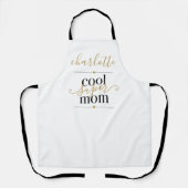Persoonlijke Zwarte En Gouden Coole Super Moeder Schort (Voorkant)