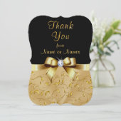 Persoonlijke, Zwarte en Gouden Dankkaartjes Kaart (Staand voorkant)