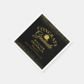 Persoonlijke Zwarte En Gouden Moderne Afstuderen Servet (Hoek)