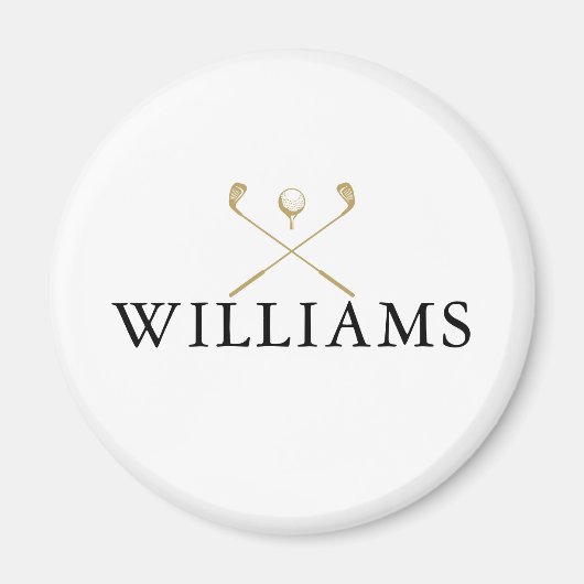 Persoonlijke zwarte en gouden naamgolfclubs magneet (Voorkant)