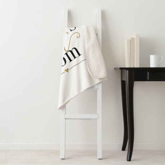 Persoonlijke Zwarte en Gouden Werelds Beste Moeder Sherpa Deken (In situ)