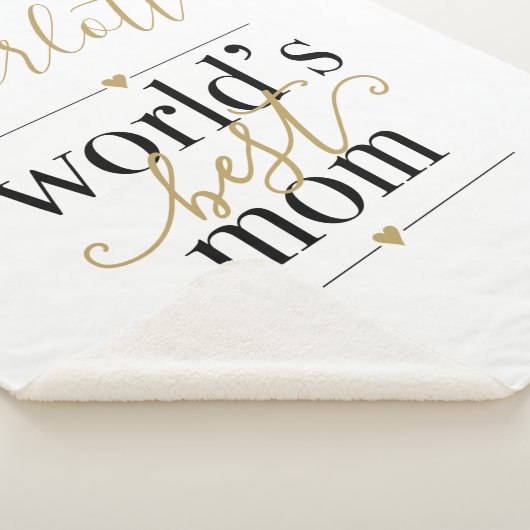 Persoonlijke Zwarte en Gouden Werelds Beste Moeder Sherpa Deken (3/4)