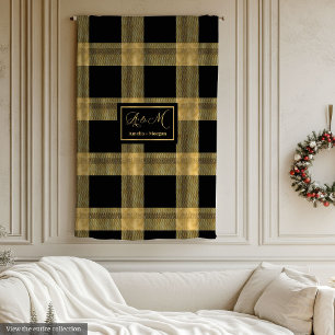 Persoonlijke Zwarte en Gouden Winter Dekent throw Fleece Deken