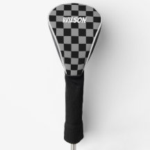 Persoonlijke zwarte en grijze geruite monogramnaam