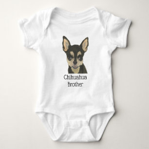 Persoonlijke Zwarte en Lichtbruine Chihuahua Hond Romper