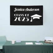 Persoonlijke Zwarte en Witte Afstudeer Spandoek (Beurs)