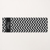 Persoonlijke Zwarte en Witte Chevron Yoga Mat (Achterkant (horizontaal))
