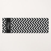 Persoonlijke Zwarte en Witte Chevron Yoga Mat (Voorkant (horizontaal))