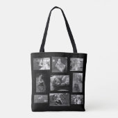 Persoonlijke zwarte en witte foto-Canvas tas (Achterkant)