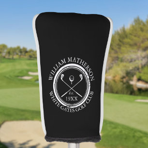 Persoonlijke Zwarte En Witte Golfclub Naam Aangepa Golfheadcover