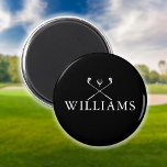 Persoonlijke zwarte en witte Golfclubs Magneet<br><div class="desc">Pas de naam in klassieke typografie aan om een uniek golfgeschenk te creëer en in het belang van elke golfer. Ontworpen door: Thisnotme©</div>