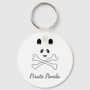 Persoonlijke Zwarte en Witte Grappige Piraat Panda Sleutelhanger