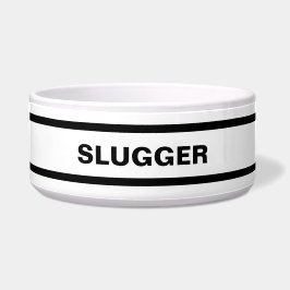 Persoonlijke zwarte en witte keramische etensbak v voerbakje