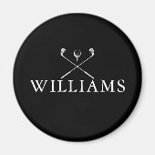 Persoonlijke Zwarte En Witte Naam Golfclubs Magneet (Voorkant)