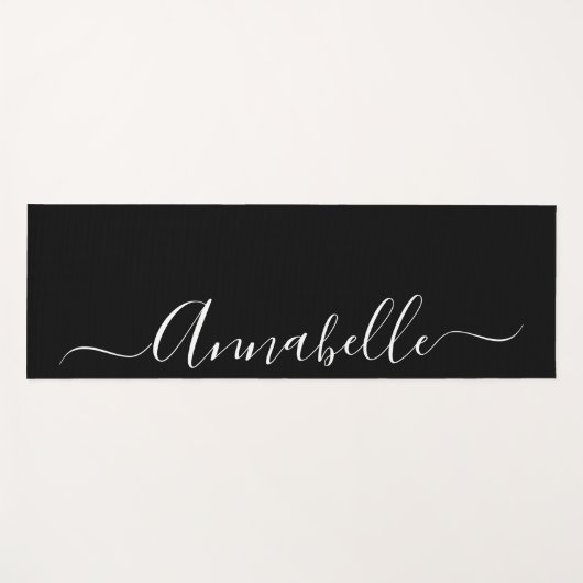 Persoonlijke zwarte en witte naam Yoga Mat (Voorkant (horizontaal))