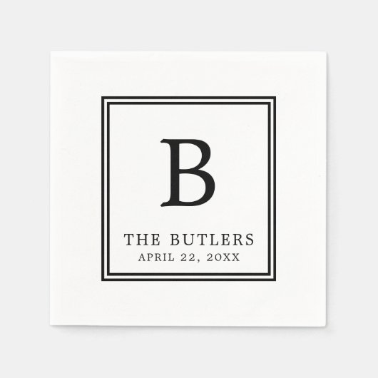 Persoonlijke zwarte en witte papieren servetten vo (Voorkant)
