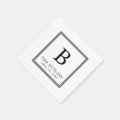 Persoonlijke zwarte en witte papieren servetten vo (Hoek)