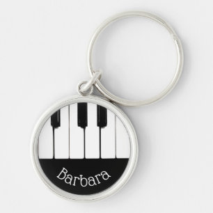 Persoonlijke, zwarte en witte pianotoetsen sleutelhanger