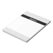 Persoonlijke zwarte en witte poolpunten notitieblok (Linkerzijde)