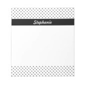 Persoonlijke zwarte en witte poolpunten notitieblok (Voorkant)