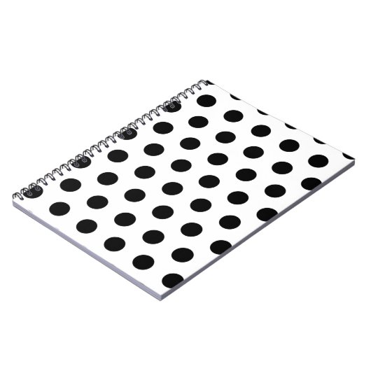 Persoonlijke zwarte en witte poolpunten notitieboek (Linkerzijde)