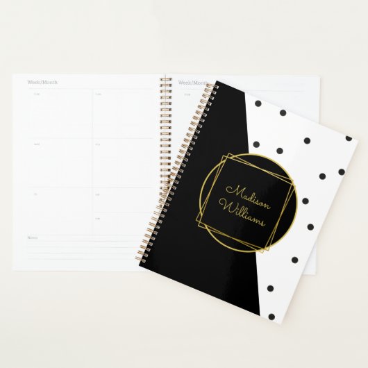 Persoonlijke zwarte en witte poolpunten planner (Display)