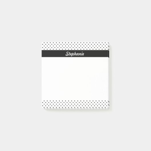 Persoonlijke zwarte en witte poolpunten post-it® notes (Voorkant)