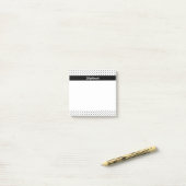Persoonlijke zwarte en witte poolpunten post-it® notes (Op bureau)
