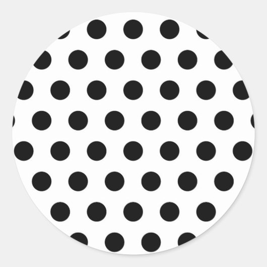 Persoonlijke zwarte en witte poolpunten ronde sticker (Voorkant)