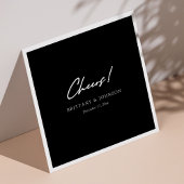 Persoonlijke zwarte en witte servetten voor de bru