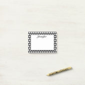 Persoonlijke Zwarte en Witte Stippen Post-it® Notes (Op bureau)
