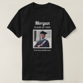 Persoonlijke zwarte foto van afgestudeerden van de t-shirt