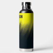 Persoonlijke Zwarte & Gele Waterfles (Links)