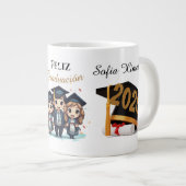 Persoonlijke Zwarte Gouden Afstudeermok Grote Koffiekop (Voorkant rechts)