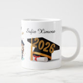 Persoonlijke Zwarte Gouden Afstudeermok Grote Koffiekop (Rechts)