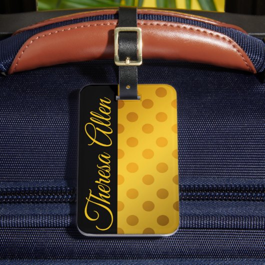 Persoonlijke zwarte & gouden bagage label (Voorkant Insitu 2)