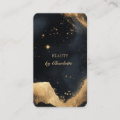 Persoonlijke Zwarte & Gouden Galaxy QR Code Visitekaartje (Voorkant)