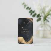 Persoonlijke Zwarte & Gouden Galaxy QR Code Visitekaartje (Staand voorkant)