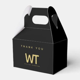 Persoonlijke Zwarte Gouden Initiaal Logo Cadeau Bedankdoosjes