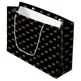 Persoonlijke Zwarte Gouden Initiaal Logo Groot Cadeauzakje