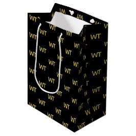 Persoonlijke Zwarte Gouden Initialen Logo Medium Cadeauzakje