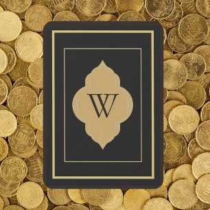 Persoonlijke zwarte gouden initiële speelkaarten