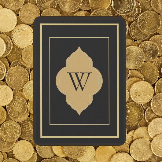 Persoonlijke zwarte gouden initiële speelkaarten