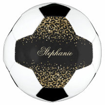 Persoonlijke Zwarte Gouden Luipaardprint Glitter M