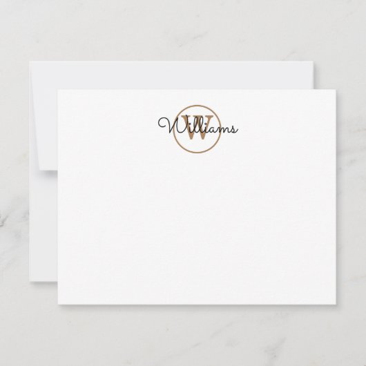 Persoonlijke Zwarte Gouden Monogram Script Naam Notitiekaartje