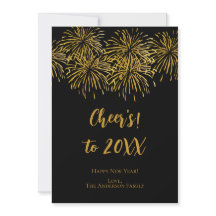 Persoonlijke Zwarte Gouden Vuurwerk Gelukkig Nieuw