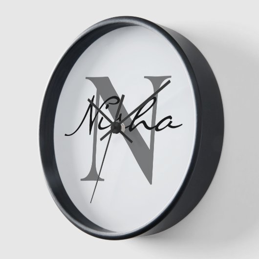 Persoonlijke zwarte grijze monogram (Hoek)